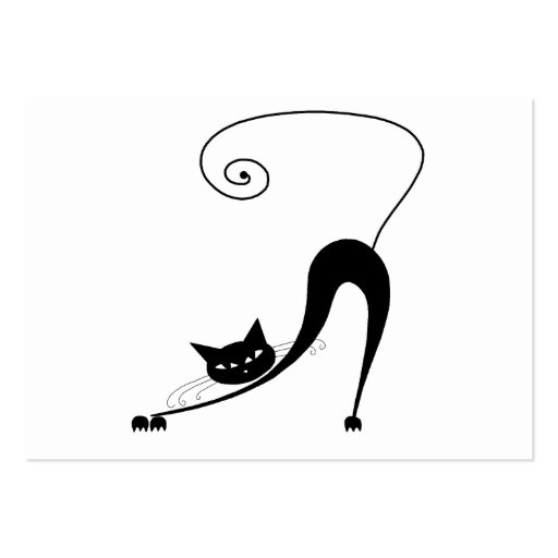 Black Whimsy Kitty 2 Business Card Templates (back side)