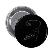 Black Whimsy Kitty 2 Button