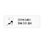 Black Whimsy Kitty 2 Custom Return Address Labels