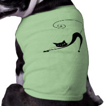 Black Whimsy Kitty 2 Pet T Shirt