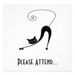 Black Whimsy Kitty 2 Invite