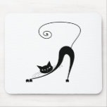 Black Whimsy Kitty 2 Mousepad