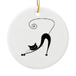 Black Whimsy Kitty 2 Ornaments