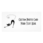 Black Whimsy Kitty 2 Personalized Photo Card