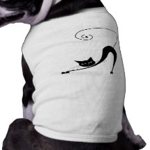 Black Whimsy Kitty 2 Pet T Shirt