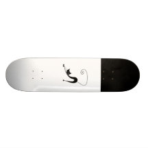 Black Whimsy Kitty 2 Skate Deck