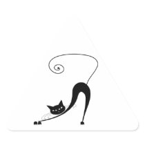 Black Whimsy Kitty 2 Sticker