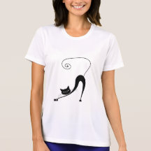 Black Whimsy Kitty 2 Tee Shirt