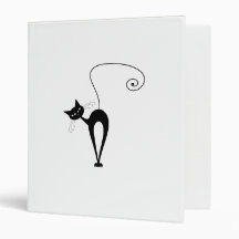 Black Whimsy Kitty 3 3 Ring Binders