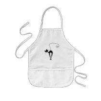 Black Whimsy Kitty 3 Apron
