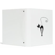 Black Whimsy Kitty 3 3 Ring Binders