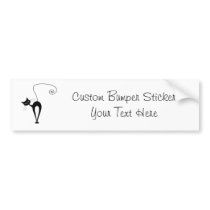 Black Whimsy Kitty 3 Bumper Stickers