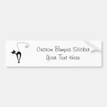 Black Whimsy Kitty 3 Bumper Stickers