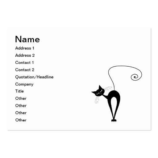 Black Whimsy Kitty 3 Business Card