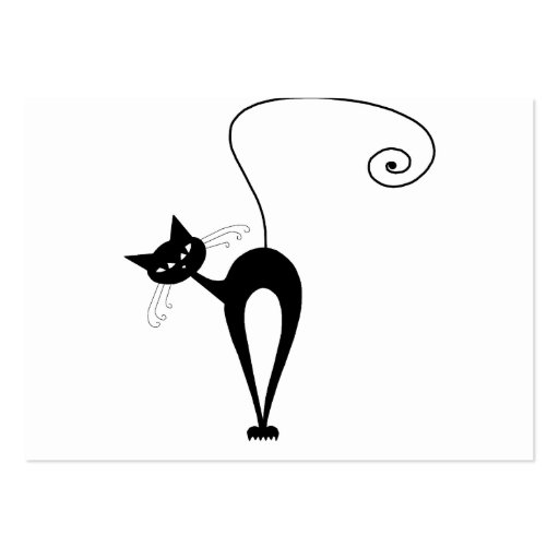 Black Whimsy Kitty 3 Business Card (back side)
