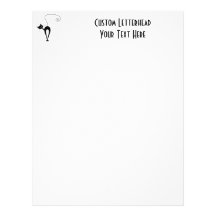 Black Whimsy Kitty 3 Customized Letterhead