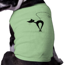 Black Whimsy Kitty 3 Pet T Shirt