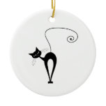 Black Whimsy Kitty 3 Christmas Ornament