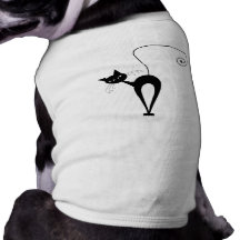 Black Whimsy Kitty 3 Pet T Shirt