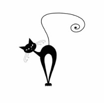 Black Whimsy Kitty 3 Acrylic Cut Outs