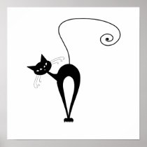 Black Whimsy Kitty 3 Posters