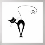 Black Whimsy Kitty 3 Posters