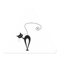 Black Whimsy Kitty 3 Sticker