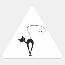 Black Whimsy Kitty 3 Sticker