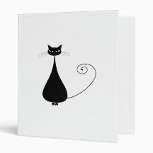 Black Whimsy Kitty 4 Binders