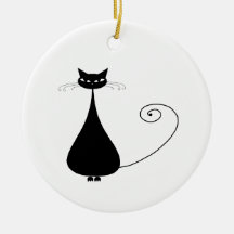 Black Whimsy Kitty 4 Christmas Ornament