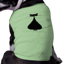 Black Whimsy Kitty 4 Pet Shirt