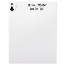Black Whimsy Kitty 4 Letterhead Template
