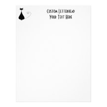 Black Whimsy Kitty 4 Letterhead Template