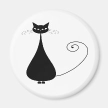 Black Whimsy Kitty 4 Magnet