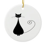 Black Whimsy Kitty 4 Christmas Ornament