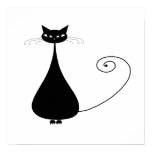 Black Whimsy Kitty 4 Print