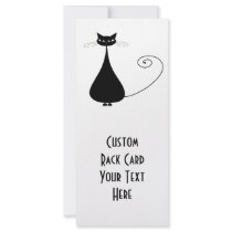 Black Whimsy Kitty 4 Custom Rack Card