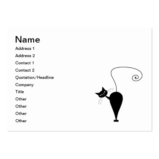 Black Whimsy Kitty 5 Business Card