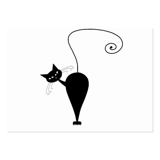 Black Whimsy Kitty 5 Business Card (back side)