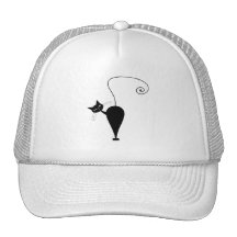 Black Whimsy Kitty 5 Hat