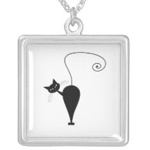 Black Whimsy Kitty 5 Pendants
