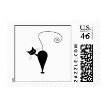 Black Whimsy Kitty 5 Stamp