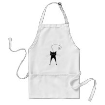 Black Whimsy Kitty 6 Aprons
