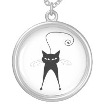 Black Whimsy Kitty 6 Custom Necklace