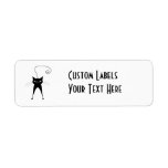 Black Whimsy Kitty 6 Custom Return Address Labels