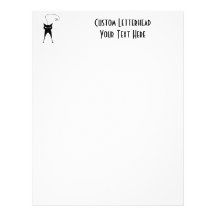 Black Whimsy Kitty 6 Letterhead Design