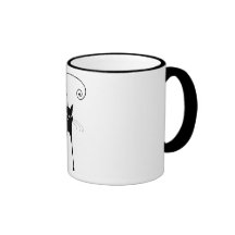 Black Whimsy Kitty 6 Mug