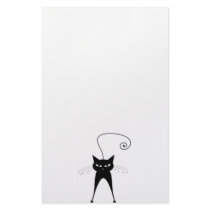 Black Whimsy Kitty 6 Stationery