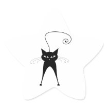 Black Whimsy Kitty 6 Sticker