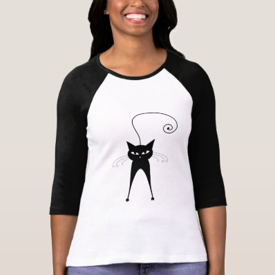 Black Whimsy Kitty 6 T-shirt